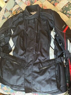 E—Women's Black Utility Motorcycle Jacket with Reflective Accents